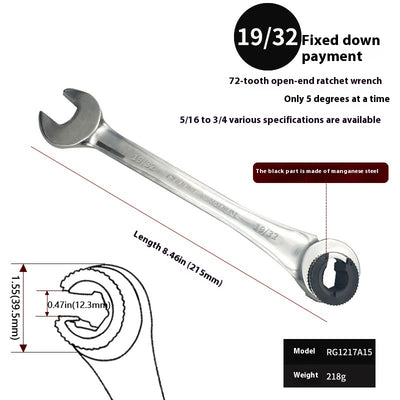 Llave Inglesa Ajustable con Carraca de Tubo Abierto - Image 22