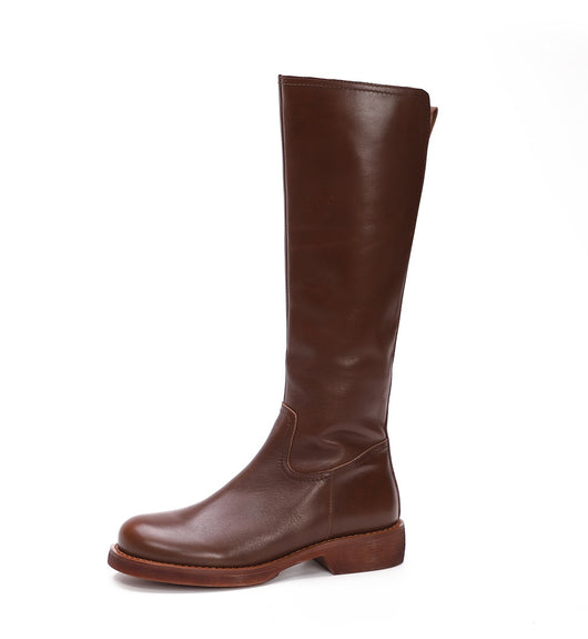 Botas Largas de Cuero Genuino Estilo Británico Retro - Image 14