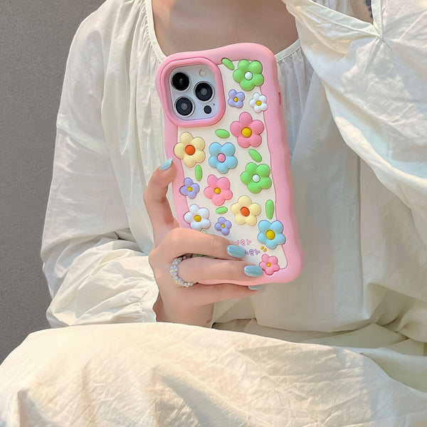 Funda para Celular de Flores Coloridas en Silicona