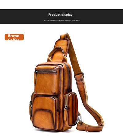 Bolsa Pecho Cuero Genuino para Hombre - Estilo Casual Minimalista - Image 10