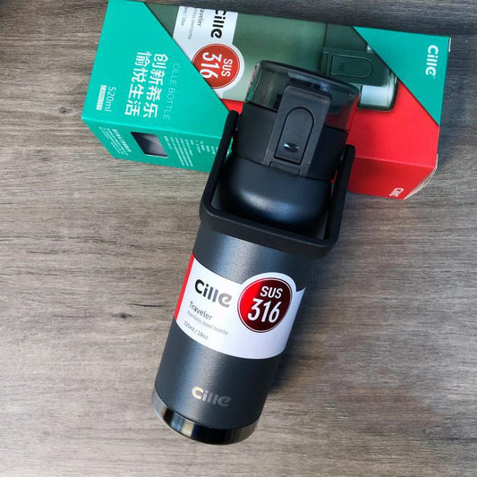 Botella de Agua para Auto con Tapa Abatible