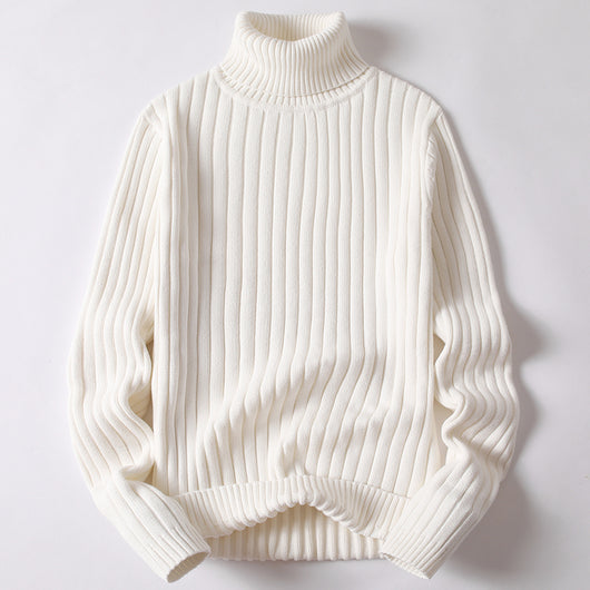Suéter Cuello Alto Hombre Mujer - Diseño Liso y Rayas Moda Otoño Invierno - Image 4
