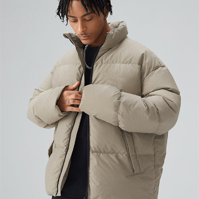 Chaqueta de Plumas de Pato Blanco para Hombre con Cuello de Pie - Image 6