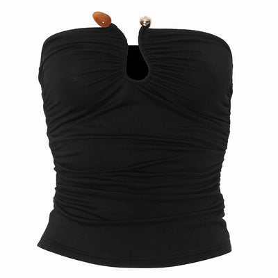 Blusa Escotada sin Espalda con Pliegues y Detalles en Ágata - Image 27