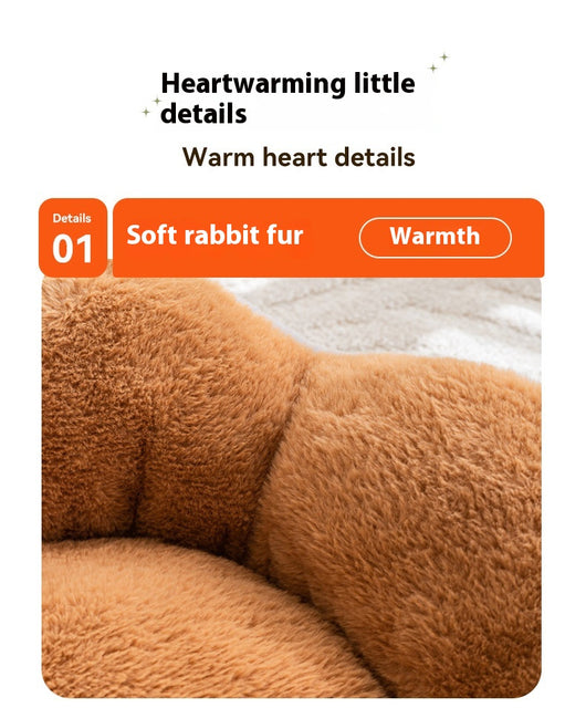 Cama Nido Redonda de Felpa Gruesa y Cálida para Mascotas con Cojín Desmontable y Lavable - Image 11