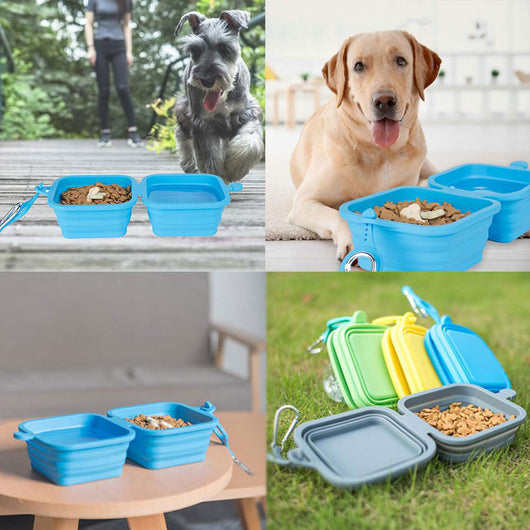 Comedero Plegable de Silicona para Perros y Gatos - Portátil y Resistente
