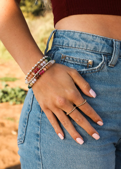 Pulseira de Pedras Naturais + Fecho de Alternar Banhado a Ouro 14k: Gold Rush