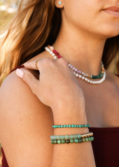 Colar de Pedras Naturais + Fecho Banhado a Ouro 14k : Sedona