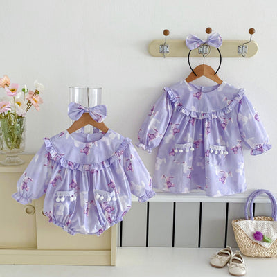 Enterizo Triangular para Bebé Niña en Púrpura