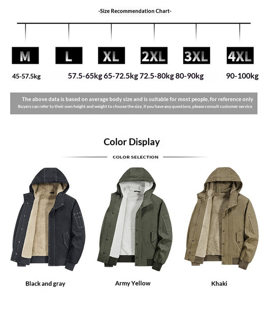 Abrigo de Algodón Cálido para Hombre con Cuello de Piel - Image 11