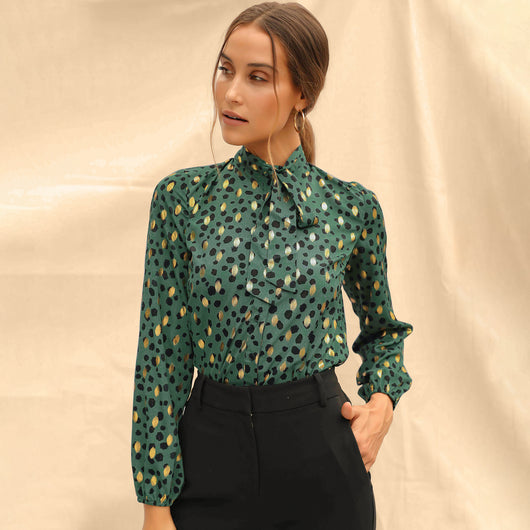 Blusa de Gasa Manga Larga para Otoño e Invierno