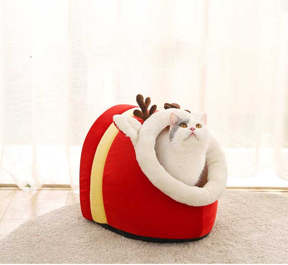 Cama Iglú de Algodón Cálido para Mascotas