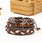 Pulsera de Cuero Trenzada Artesanal Multicapa