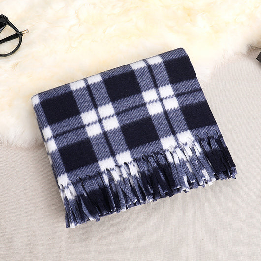 Bufanda Reversible de Cuadros Clásica para Otoño e Invierno - Unisex con Terciopelo Suave - Image 9