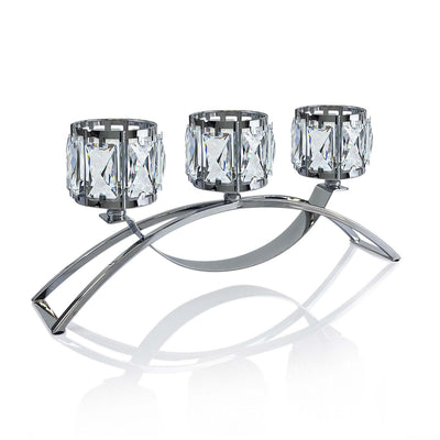 Candelabro de Cristal Metal de Tres Brazos para Decoración - Image 3