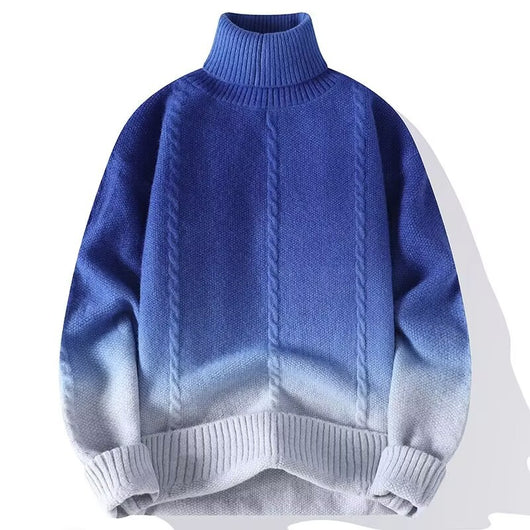 Suéter Tejido Cuello Alto con Degradado de Color para Hombre - Image 6