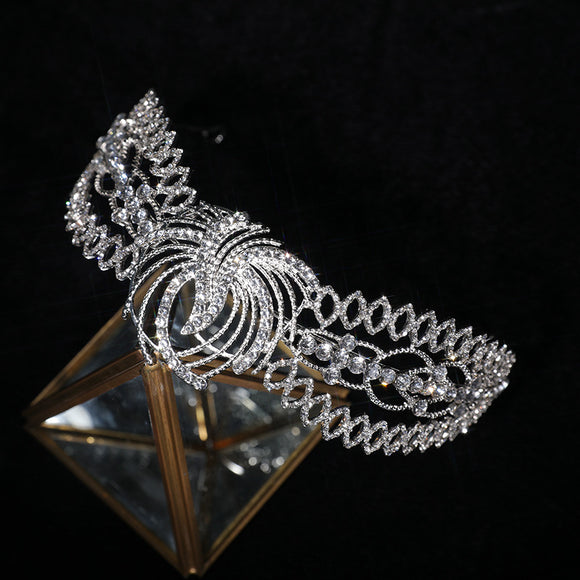 Tiara Nupcial de Cristales Barrocos - Tocado de Lujo para Novia