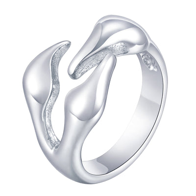 Anillo de Acero Inoxidable con Diseño Geométrico Irregular para Hombre - Image 5
