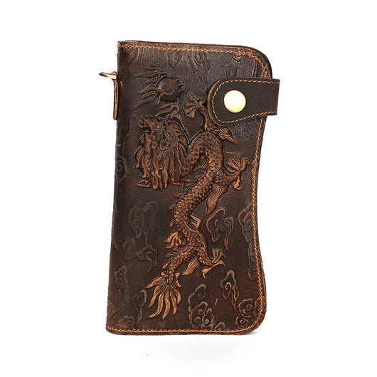 Cartera de Cuero Vintage Crazy Horse para Hombre con Grabado - Image 15