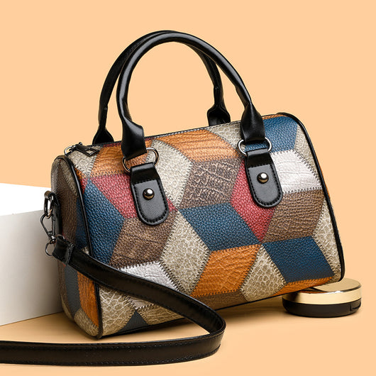 Bolso Bandolera Geométrico Cuadrillé Contraste de Colores para el Trabajo - Image 4
