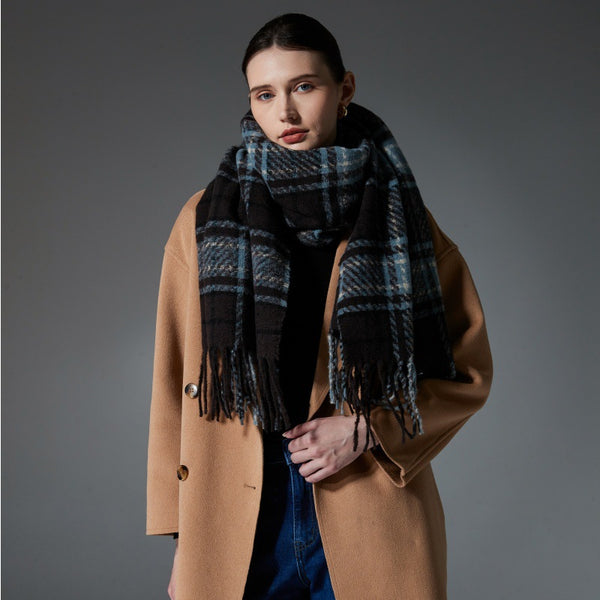 Bufanda Escocesa Azul Otoño Invierno - Estilo Europeo y Americano