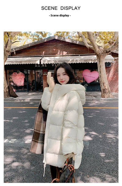 Abrigo Acolchado de Pato Blanco Largo Invierno Diseño Coreano Mujer - Image 12