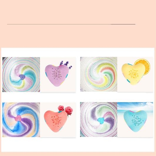Bombas de Baño Arcoíris con Forma de Corazón - Image 3