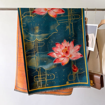 Bufanda Gruesa de Invierno con Diseño Jacquard Tipo Cashmere - Image 13
