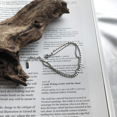 Pulsera de Plata Esterlina Doble Capa con Diseño Minimalista para Mujer - Image 4