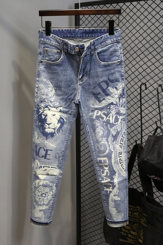 Jeans Slim Fit con Estampado de León - Colección Verano Hombre - Image 6