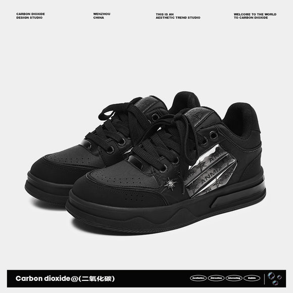 Tênis Plataforma Casal Preto Estampa Estrela - Moda Urbana Coordenada