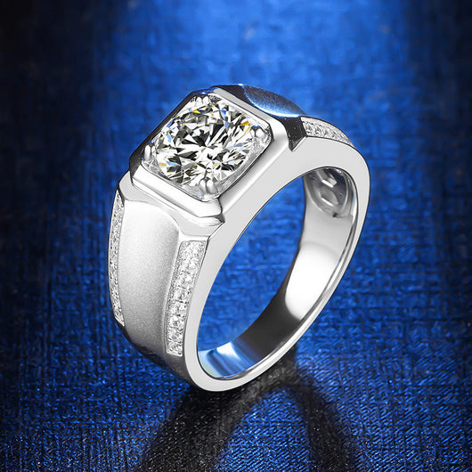 Anillo de Hombre con Moissanita de 1 Quilate y Cuatro Puntas - Image 6