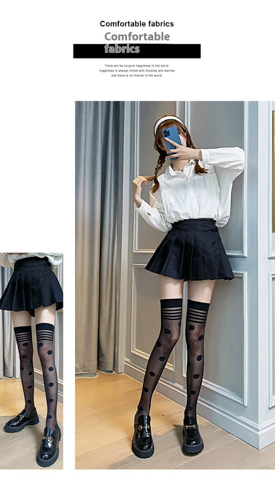 Medias Retro Caladas Punto Fino para Primavera y Verano - Image 11