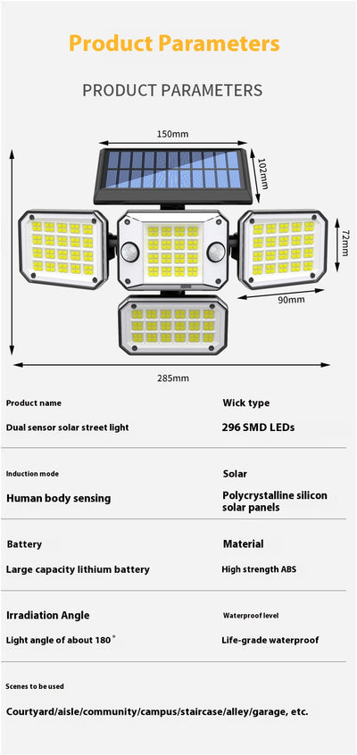 Lámpara Solar de Pared con Sensor de Movimiento - Iluminación Inteligente para Jardín - Image 24
