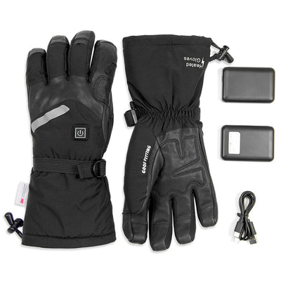 Guantes Térmicos Eléctricos de Piel de Oveja con Pantalla Táctil para Motocicleta - Image 7