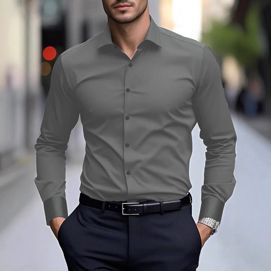 Camisa Blanca Formal Slim Fit para Primavera y Otoño