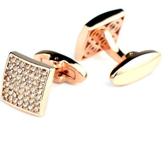Mancuernillas de Diamantes Blancos Precisión Oro Rosa - Cierre Francés - Image 6