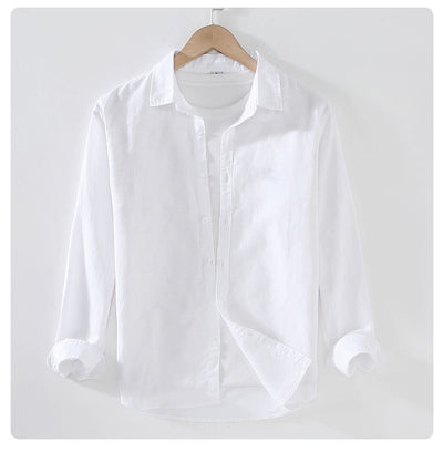 Camisa Manga Larga Hombre Algodón y Lino - Primavera y Verano - Image 27