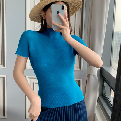 Blusa Elegante de Gasa con Cuello Medio - Top Sofisticado para Mujer - Image 17