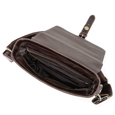 Bolsa Mensajero de Cuero Genuino para Hombre - Estilo Contemporáneo - Image 11