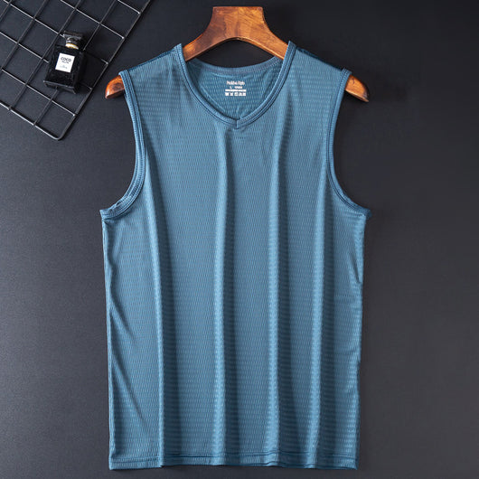 Camiseta Deportiva Holgada Transpirable de Talle Grande sin Mangas - Image 7