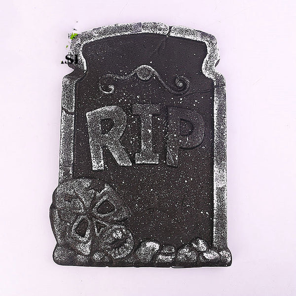 Lápida de Espuma Ecológica para Halloween - Decoración de Terror Sostenible