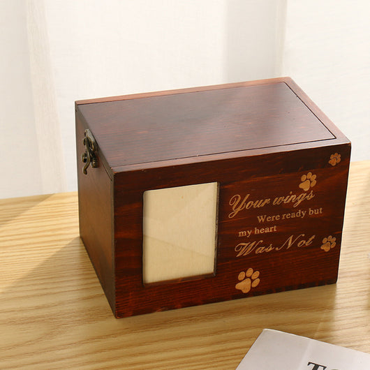 Urna Funeraria de Madera Maciza con Marco Fotográfico para Mascotas - Image 10