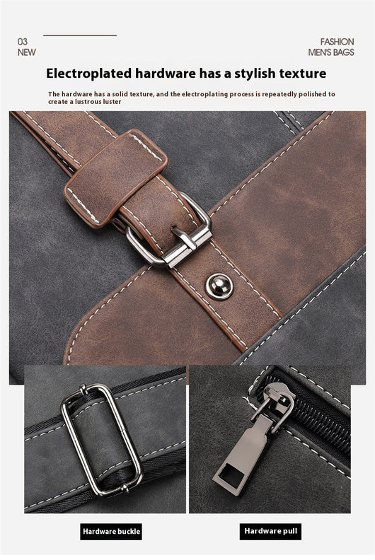 Bolso Bandolera de Cuero PU Retro para Hombre - Estilo Casual Trendy - Image 17