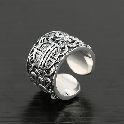 Anillo de Plata con Patrones Grabados y Diseño Vintage - Image 7