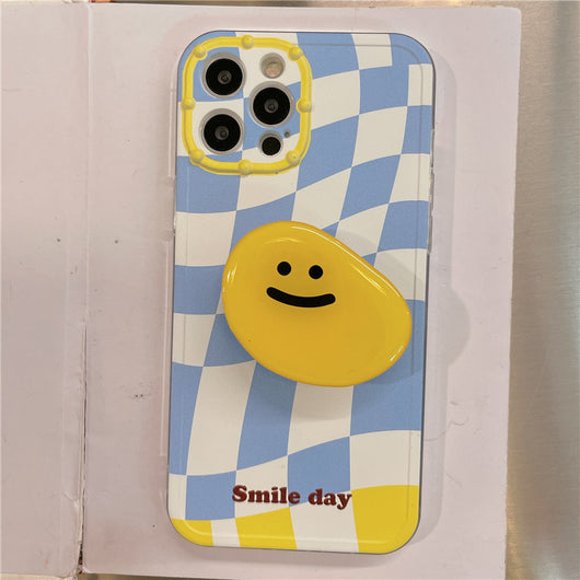 Funda Celular Ajedrez Azul Estilo Coreano con Soporte Integrado - Image 10