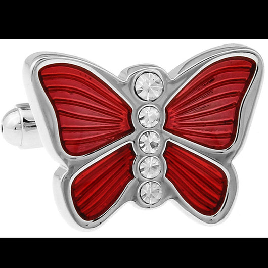 Botones de Puño Francés con Mariposa Esmaltada y Diamantes - Image 10