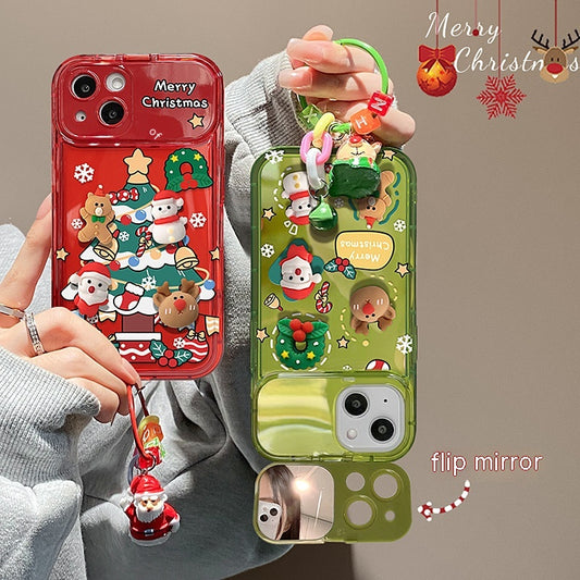 Funda Espejo Abatible para Celular Navideño