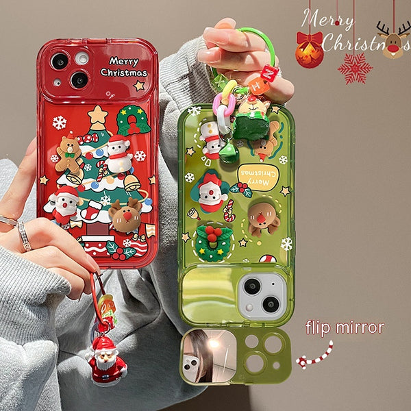 Funda Espejo Abatible para Celular Navideño
