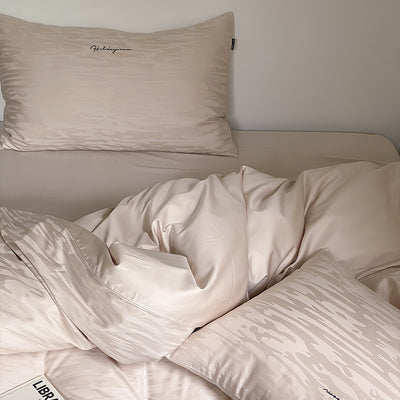 Juego de Cama 4 Piezas de Algodón de Fibra Larga